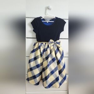 Girl Party Blue and Gold Dress
